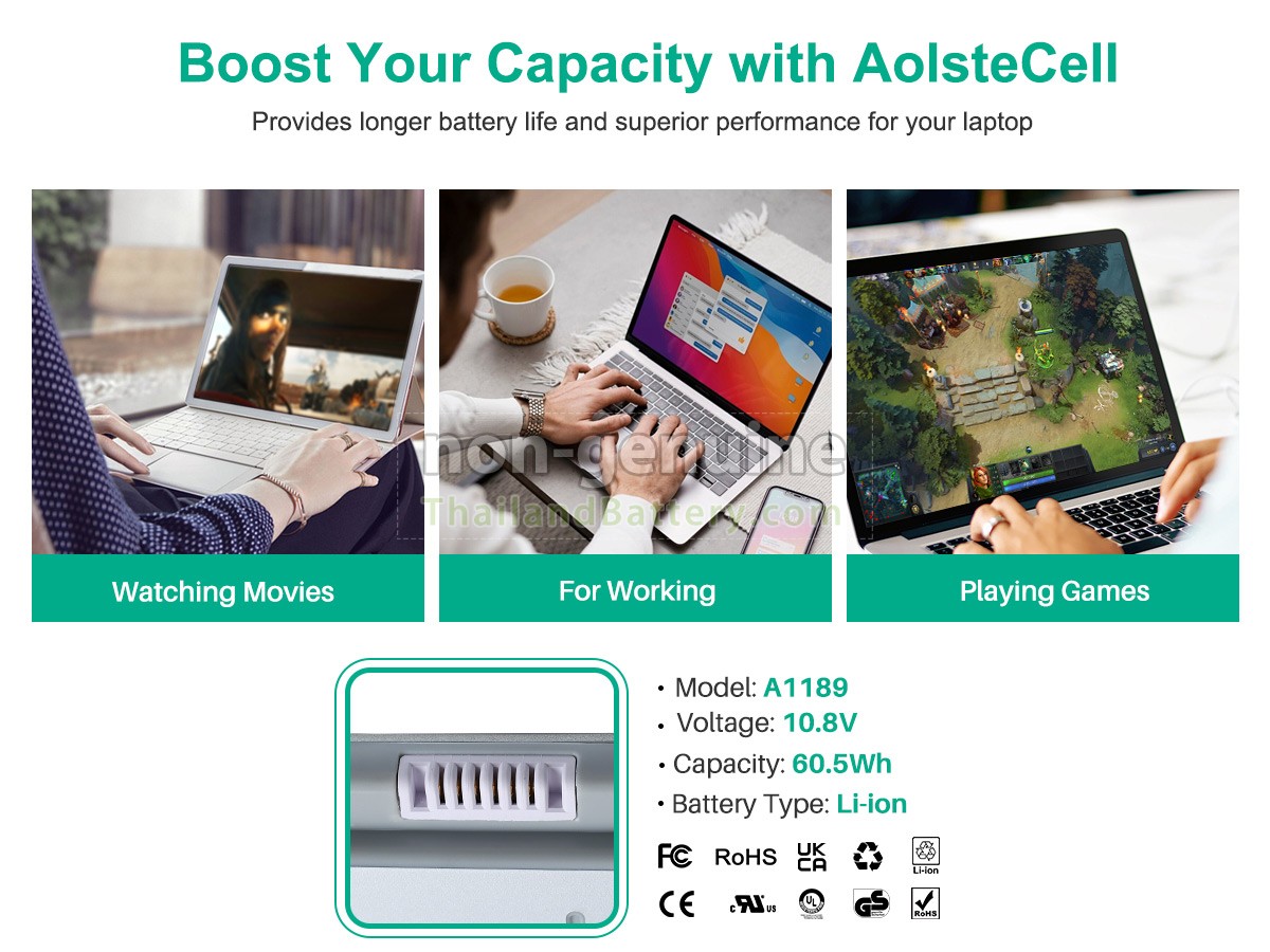 แบตเตอรี่สำหรับ Apple MacBook Pro 17-inch A1212(Core 2 DUO)