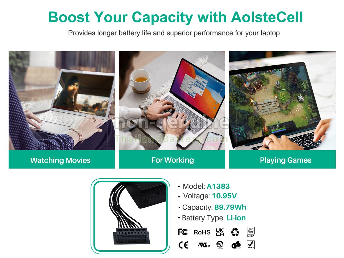 แบตเตอรี่สำหรับ Apple MD311LL/A