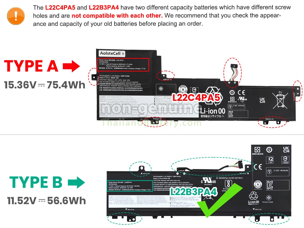 แบตเตอรี่สำหรับ Lenovo IdeaPad SLIM 5 16IAH8-83BG003EKR