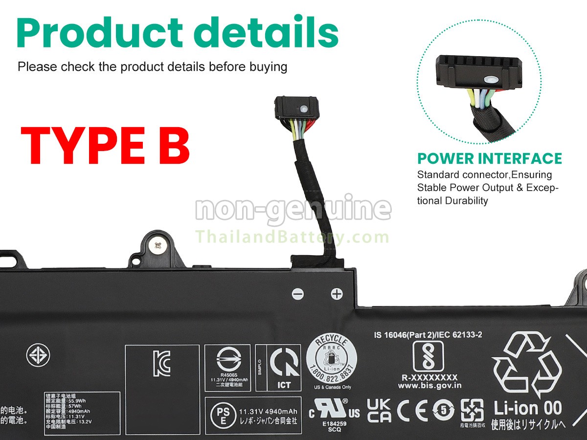 แบตเตอรี่สำหรับ Lenovo ThinkPad L16 GEN 1-21L7001LML